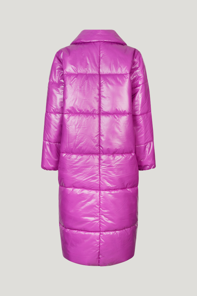 Delaware Coat Radian Orchid This longline, puffy coat features both zip and button closures - back image