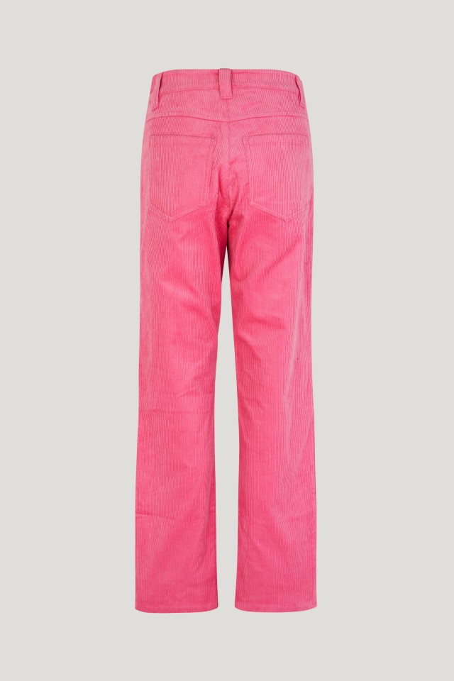 Nelly Trousers Chateau Rose These mid-rise, straight-leg corduroy trousers feature a zip fly with hook closure, as well as pockets at the sides and back - back image