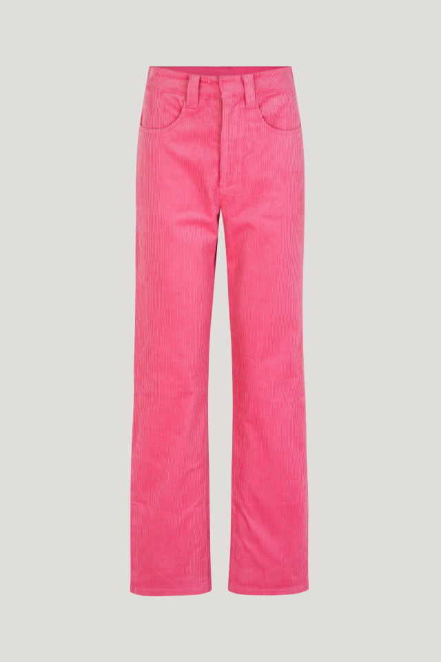 Nelly Trousers Chateau Rose These mid-rise, straight-leg corduroy trousers feature a zip fly with hook closure, as well as pockets at the sides and back - front image
