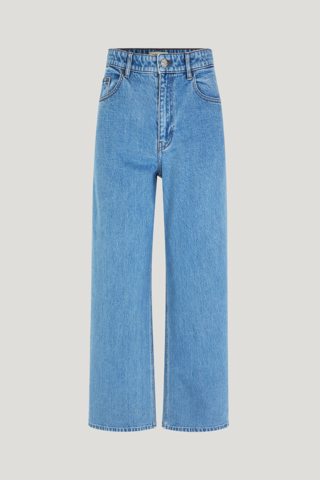Nini Jeans Blue Vintage Denim These high-rise jeans feature a straight leg silhouette, five pockets, and a zip fly with button closure - front image