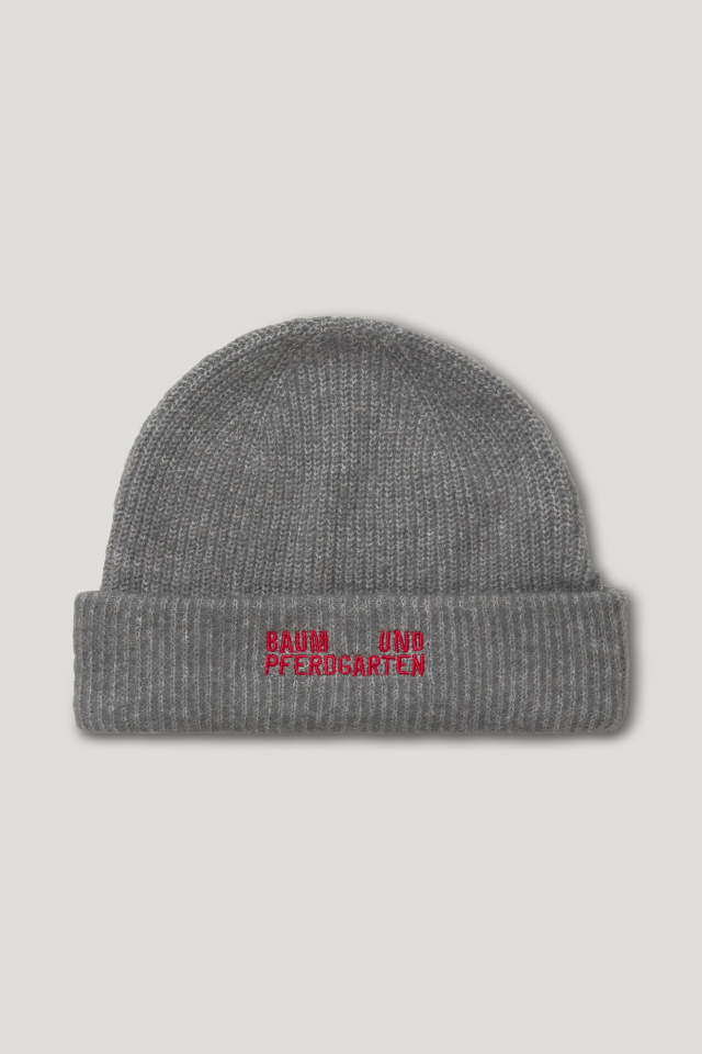 Leia Hat Margot Grey This knit beanie features a ribbed texture and logo embroidered at the front - front image