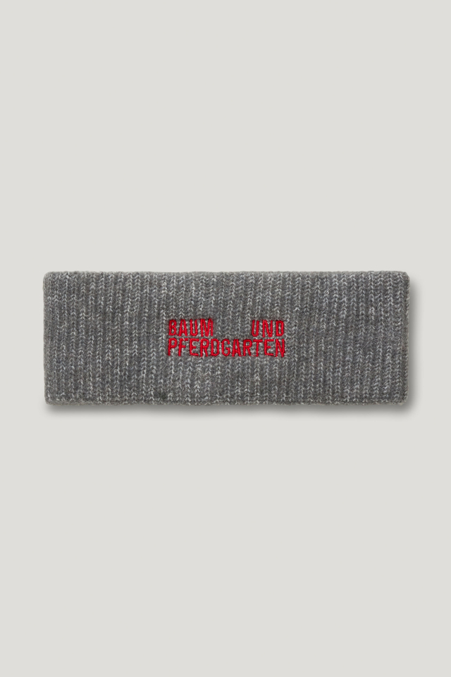 Lisha Hat Margot Grey This knit ear warmer features an embroidered logo at the front - front image